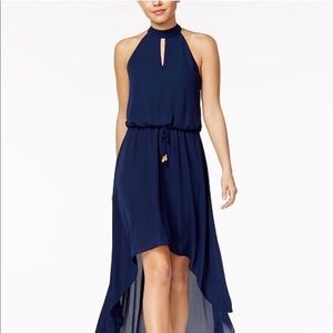 Macys Navy Blue High Low Dress. WORN ONCE!